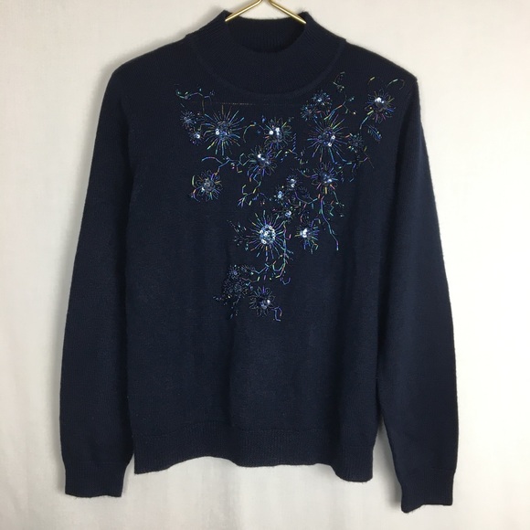 ⭐️2/$20 Alfred Dunner Petite Vintage Embellished Sweater - Picture 3 of 13